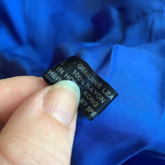 💙VINTAGE Blue Leather Dress by Micheal Hoban North Beach Leather💙 - Picture 5 of 6